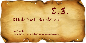 Dibáczi Balázs névjegykártya