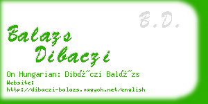 balazs dibaczi business card